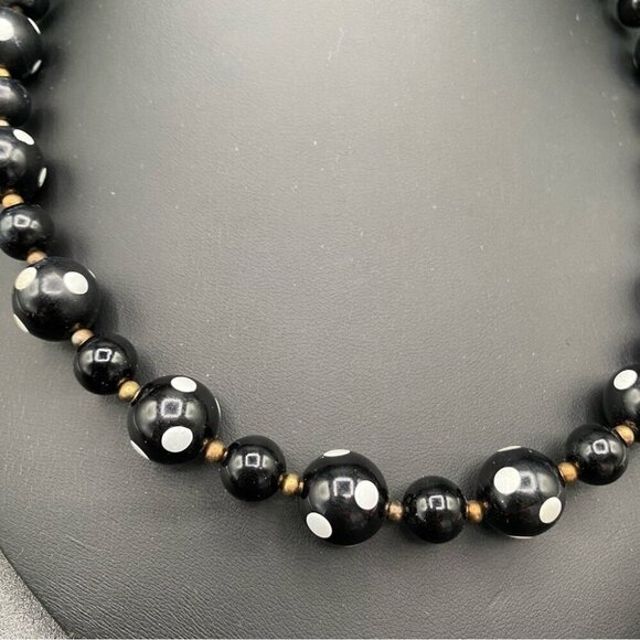 Vintage Polka Dot Mod Necklace 18in - Picture 2 of 6